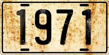 Dodge, Ford or Chevrolet antique vehicle 1971 Weathered License plate picture