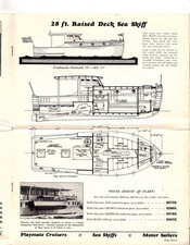 1935 Wheeler Playmates Sea Skiffs  yacht sales brochure 24 pgs folded picture