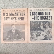 Lot of 2 - General MacArthur Parade - 1951 New York Daily News Newspapers picture