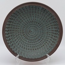 Vintage West German Pottery Handarbeit Spiral Carved Sgraffito Wall Bowl 10