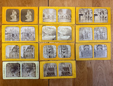 Lot of 11 Antique French Tissue Stereoviews - French scenes and statuary picture