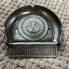 Vintage Pewter Golf Putting Cup Ashtray Coaster Trinket Dish Superb Heritage picture