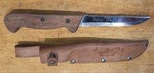 Vintage GC & Co Stainless Sweden Fisherman Knife w/ Leather Sheath, fish fishing picture