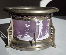 Antique Pink Purple Three Scene Mary Gregory Painted Tea Warmer - Sold AS IS picture