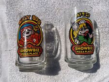 Set Vintage 1980’s Showbiz Pizza Glasses Mugs Billy Bob Mitzi Exc Decal 16 oz picture