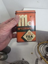 Vtg 1938 McCormick Tea Bag Tin Baltimore MD Banquet Orange Pekoe Container  picture