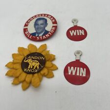 Vintage Alf Landon Sunflower, Bill Stanton, And WIN Pins/Bend Backs picture