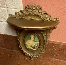 Cameo Creation Victorian Gold Metal Wall Mounted Shelf with Cameo Portrait picture