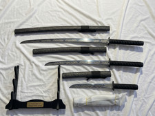 【FLAW】Japanese Samurai Sword 3PC, 1060 Carbon Steel Katana【sharpen】Varia styles picture