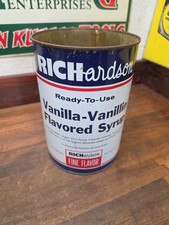 CR1- Rare antique Richardson Vanilla Syrup Can 1 gallon picture