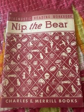 Vintage 1960 Nip the Bear Diagnostic Reading Workbook Mid Century School Book picture