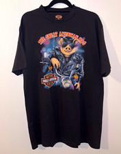 Vintage 1991 Harley Davidson 3D Emblem “The Great American Hog” T-Shirt XL Black picture
