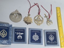 Set of 4 Vintage Masonic Commemorative Ornaments picture