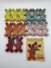 Vintage Mickey Mouse Jolly Acrobats Strombecker Wood Balancing Game Complete picture