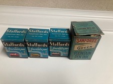 Vintage Fountain Pen Ink Bottle Lot - Stafford's & Sanford's (4 red/brown/viole) picture