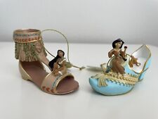 NEW Bradford Exchange Disney Poncahontas & Jasmine Once Upon A Slipper Ornaments picture