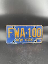 1966 - 1973  NEW YORK NY LICENSE PLATE 3 Letters 3 Numbers FWA-100 picture