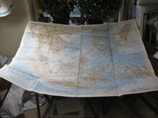 VINTAGE SOUTHEAST ASIA WALL MAP National Geographic September 1955 picture