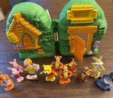 Vintage Disney Winnie the Pooh Mr Sanders Tree House Playset with all figures picture