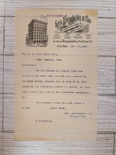 1893 Geo Borgfeldt & Co Letterhead New York East Hampton Conn Antique picture