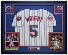 David Wright Autographed & Framed White New York Jersey JSA Certified picture