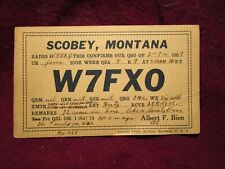QSL Card Vintage      W7FXO   Scobey,  Montana  1937  Albert Bein picture