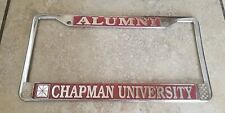 ALUMNI CHAPMAN UNIVERSITY License Car Metal Plate Frame Silver Red  picture