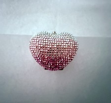 JUDITH LEIBER Mini Heart Pink Crystal Pillbox Collectible Retail $700 picture