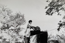 Beautiful Girl By The Well Attractive Young Woman Soviet Vintage Photo USSR picture
