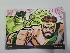 2020-21 Marvel Annual Battle Booklet Sketch Card By Tim Shinn Hulk V. Hercules picture