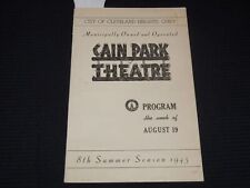 1945 CAIN PARK THEATRE 8TH SUMMER SEASON PROGRAM - CLEVELAND, OHIO - J 8011 picture