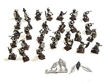 Vintage Lot of 30 Hand Painted Cast Metal African Zulu Warrior Figurines picture