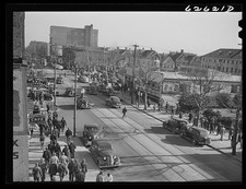 Photo:Downtown Street Scene 1930s Pedestrians Cars A&P Store picture
