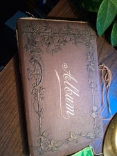 Antique 1800s Album With Writings and Cards German picture
