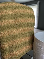 *Dirty Martini* Vintage Olive Green & Gold Chevron Chenille Bedspread~88x100 picture