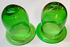OLD VINTAGE RARE GREEN GLASS  LANTERN / LAMP / CANDLE HOLDER picture