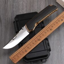 Straightback Folding Knife Pocket Hunting Survival Camp VG10 Steel Carbon Fiber picture