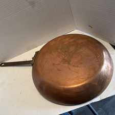Vintage French Copper Oval Tin-Lined Pan 12
