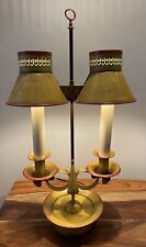 VTG Bouillotte French Country Double Arm Toleware Metal Table Card Playing Lamp picture