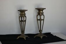 Set of 2, 1950's Antique Candle holder, Vintage Candlestick, Handmade Brass, picture
