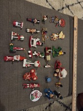 Vintage Mixed Lot Of (25)Wooden Christmas Tree Ornaments  Hand Painted picture