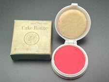 VINTAGE MAX FACTOR HOLLYWOOD MID CENTURY COMPACT CAKE ROUGE BLUSH ROSE RED 2 NIB picture
