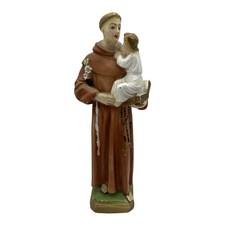 Vintage Saint Anthony Chalkware Statue Painted Figurine 11