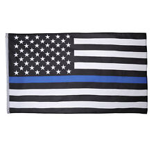 3X5 Police Thin Blue Line USA Memorial Flag 3'x5' House Banner Grommets Premium picture