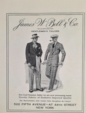 1936 Print Ad James W. Bell & Co Gentlemen's Tailors Cool Summer Attire New York picture