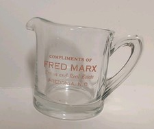 Vintage Fred MARX Cream and Real Estate Fredonia North Dakota Cream Pitcher picture