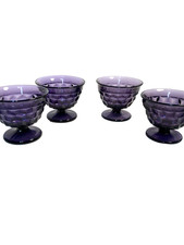 Fostoria American, sherbet bowls, ice cream, purple, SHORT stem, Set of 4 picture