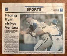 Nolan Ryan v Robin Ventura - Austin American-Statesman Newspaper Aug 5, 1993 HOF picture