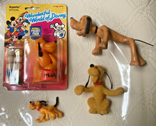 Vintage Walt Disney Productions Lot of Pluto Items - Figures & Gumball Dispenser picture