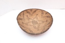 Antique Apache Indian STAR Basket Shallow Bowl Tray 11.5